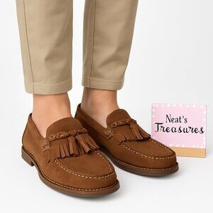 Dockers Mens NEWPORT 90-7037 Brown Leather Tassel Loafer Slip On Shoes Sz 10.5 D